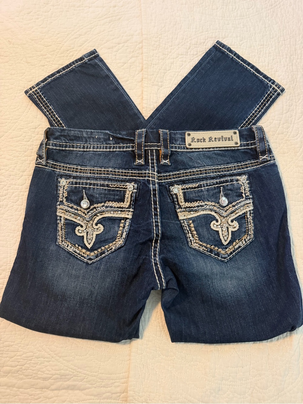 Rock Revival Dark Blue Skinny Jeans Sz 28
